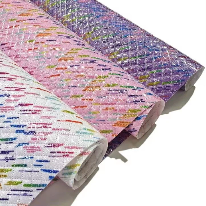 Colorful Mirror Glitter Pvc Leather For Bag